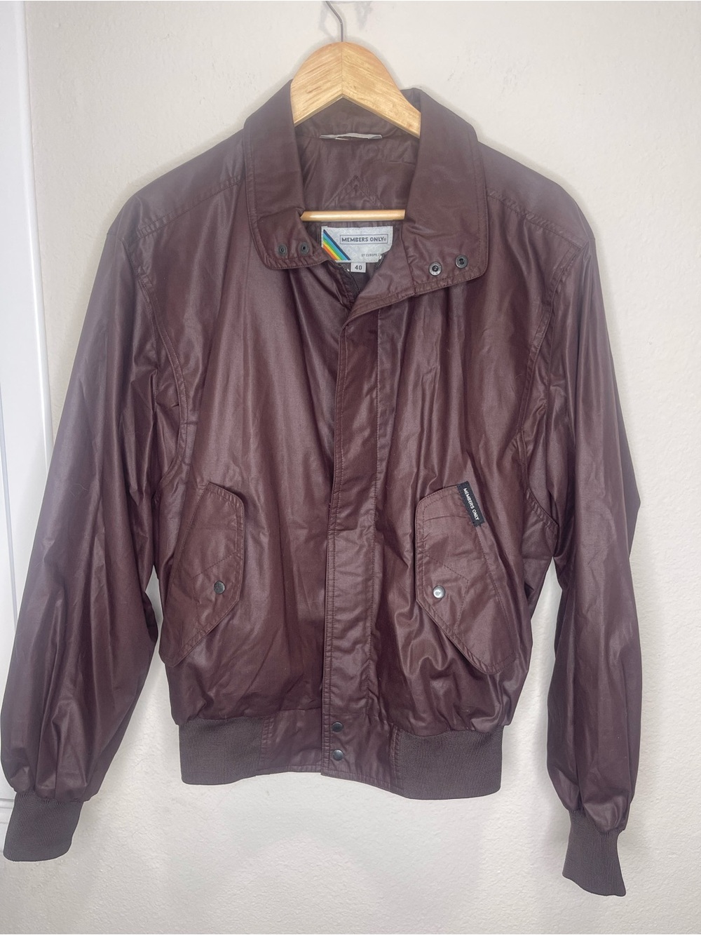 Classic vintage 1980s Members Only racer jacket by Europe Craft.